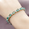 Pulsera Tennis 03.460.0001.2.07 Rodio Laminado, Diseño de Gota, con Zirconia Cubica Topacio Azul y Blanca, Pulido, Rodinado (Grosor 07.2 MM, 8 Pulgadas de Largo)