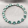 Pulsera Tennis 03.460.0001.2.07 Rodio Laminado, Diseño de Gota, con Zirconia Cubica Topacio Azul y Blanca, Pulido, Rodinado (Grosor 07.2 MM, 8 Pulgadas de Largo)
