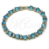 Pulsera Tennis 03.460.0001.3.07 Rodio Laminado, Diseño de Gota, con Zirconia Cubica Indicolite y Blanca, Pulido, Rodinado (Grosor 07.2 MM, 8 Pulgadas de Largo)