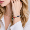 Pulsera Tennis 03.460.0002.07 Rodio Laminado, con Zirconia Cubica Multicolor y Blanca, Pulido, Rodinado (Grosor 08.8 MM, 7 Pulgadas de Largo)