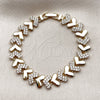 Pulsera Tennis 03.283.0561.07 Oro Laminado, Diseño de Corazón, con Zirconia Cubica Blanca, Pulido, Tono Dorado (Grosor 10.8 MM, 8 Pulgadas de Largo)