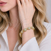 Pulsera Tennis 03.283.0563.07 Oro Laminado, Diseño de Puff Mariner, con Zirconia Cubica Blanca, Pulido, Tono Dorado (Grosor 10 MM, 8 Pulgadas de Largo)