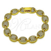 Pulsera Tennis 03.283.0563.07 Oro Laminado, Diseño de Puff Mariner, con Zirconia Cubica Blanca, Pulido, Tono Dorado (Grosor 10 MM, 8 Pulgadas de Largo)