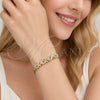 Pulsera Elegante 03.283.0564.07 Oro Laminado, Diseño de Corazón y Besos y Abrazos, con Zirconia Cubica Blanca, Diamantado, Tono Dorado (Grosor 05 MM, 8 Pulgadas de Largo)