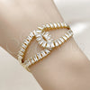 Pulsera Elegante 03.283.0566.07 Oro Laminado, Diseño de Baguette, con Zirconia Cubica Blanca, Pulido, Tono Dorado (Grosor 25 MM, 8 Pulgadas de Largo)