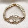 Pulsera Elegante 03.283.0566.07 Oro Laminado, Diseño de Baguette, con Zirconia Cubica Blanca, Pulido, Tono Dorado (Grosor 25 MM, 8 Pulgadas de Largo)