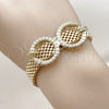 Pulsera Elegante 03.283.0567.07 Oro Laminado, Diseño de Clavo, con Zirconia Cubica Blanca, Pulido, Tono Dorado (Grosor 10.5 MM, 7 Pulgadas de Largo)