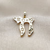 Dije Religioso 05.459.0025 Oro Laminado, Diseño de Estrella de Davi y Ojo Griego, Pulido, Tono Dorado