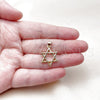 Dije Religioso 05.459.0028 Oro Laminado, Diseño de Estrella de Davi y Judaica, Pulido, Tono Dorado
