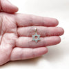 Dije Religioso 05.459.0030 Oro Laminado, Diseño de Estrella de Davi y Judaica, con Micro Pave Blanca, Pulido, Tono Dorado