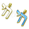 Dije Religioso 05.459.0037.1 Oro Laminado, Esmaltado Turquesa, Tono Dorado