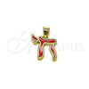 Dije Religioso 05.459.0038.1 Oro Laminado, Esmaltado Rojo, Tono Dorado
