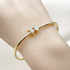 Aro Individual 07.459.0001 Oro Laminado, Diseño de Estrella de Davi, con Zirconia Cubica Blanca, Pulido, Tono Dorado (Grosor 03.2 MM, Talla Unica)