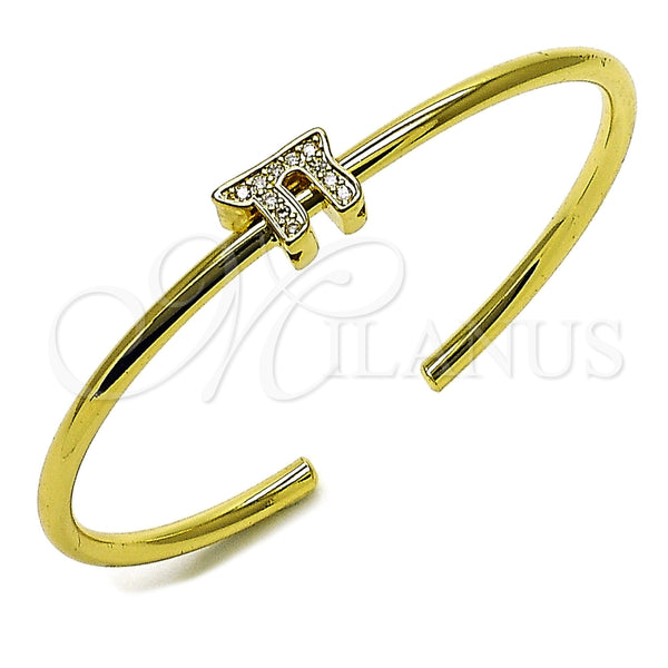 Aro Individual 07.459.0001 Oro Laminado, Diseño de Estrella de Davi, con Zirconia Cubica Blanca, Pulido, Tono Dorado (Grosor 03.2 MM, Talla Unica)