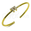 Aro Individual 07.459.0001 Oro Laminado, Diseño de Estrella de Davi, con Zirconia Cubica Blanca, Pulido, Tono Dorado (Grosor 03.2 MM, Talla Unica)