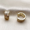 Argolla Huggie 02.267.0073.16 Oro Laminado, Diseño de Baguette y Corazón, con Zirconia Cubica Blanca, Pulido, Tono Dorado