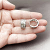 Argolla Huggie 02.267.0073.6.16 Rodio Laminado, Diseño de Baguette y Corazón, con Zirconia Cubica Blanca, Pulido, Rodinado
