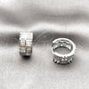 Argolla Huggie 02.267.0073.6.16 Rodio Laminado, Diseño de Baguette y Corazón, con Zirconia Cubica Blanca, Pulido, Rodinado