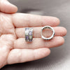 Argolla Huggie 02.267.0073.10.16 Rodio Laminado, Diseño de Baguette y Corazón, con Zirconia Cubica Amatista y Blanca, Pulido, Rodinado
