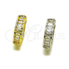 Argolla Huggie 02.267.0074.20 Oro Laminado, Diseño de Baguette, con Zirconia Cubica Blanca, Pulido, Tono Dorado