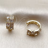 Argolla Huggie 02.267.0075.16 Oro Laminado, con Zirconia Cubica Blanca y Micro Pave Blanca, Pulido, Tono Dorado