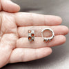 Argolla Huggie 02.267.0075.6.16 Rodio Laminado, con Zirconia Cubica Granate y Micro Pave Blanca, Pulido, Rodinado