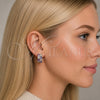 Argolla Huggie 02.267.0075.8.16 Oro Laminado Blanco, con Zirconia Cubica Amatista y Micro Pave Blanca, Pulido, Rodinado