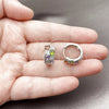 Argolla Huggie 02.267.0075.9.16 Rodio Laminado, con Zirconia Cubica Multicolor y Micro Pave Blanca, Pulido, Rodinado