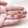 Argolla Huggie 02.267.0076.15 Oro Laminado, Diseño de Cluster, con Zirconia Cubica Blanca, Pulido, Tono Dorado