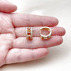 Argolla Huggie 02.267.0077.1.15 Oro Laminado, Diseño de Cluster, con Zirconia Cubica Granate y Blanca, Pulido, Tono Dorado
