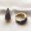 Argolla Huggie 02.267.0078.1.22 Oro Laminado, con Zirconia Cubica Zafiro Azul, Pulido, Tono Dorado