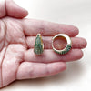 Argolla Huggie 02.267.0078.2.22 Oro Laminado, con Zirconia Cubica Verde, Pulido, Tono Dorado