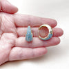 Argolla Huggie 02.267.0078.3.22 Oro Laminado, con Zirconia Cubica Turquoise, Pulido, Tono Dorado