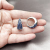 Argolla Huggie 02.267.0078.6.22 Rodio Laminado, con Zirconia Cubica Zafiro Azul, Pulido, Rodinado