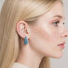 Argolla Huggie 02.267.0078.8.22 Rodio Laminado, con Zirconia Cubica Turquoise, Pulido, Rodinado