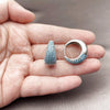 Argolla Huggie 02.267.0078.8.22 Rodio Laminado, con Zirconia Cubica Turquoise, Pulido, Rodinado