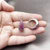Argolla Huggie 02.267.0078.9.22 Rodio Laminado, con Zirconia Cubica Rubi, Pulido, Rodinado