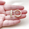 Argolla Huggie 02.267.0080.22 Oro Laminado, Diseño de Baguette, con Zirconia Cubica Blanca, Pulido, Tono Dorado