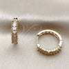 Argolla Huggie 02.267.0080.22 Oro Laminado, Diseño de Baguette, con Zirconia Cubica Blanca, Pulido, Tono Dorado