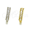 Argolla Huggie 02.267.0080.22 Oro Laminado, Diseño de Baguette, con Zirconia Cubica Blanca, Pulido, Tono Dorado