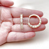 Argolla Huggie 02.267.0081.25 Oro Laminado, Diseño de Baguette, con Zirconia Cubica Blanca, Pulido, Tono Dorado