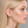 Argolla Huggie 02.267.0083.20 Oro Laminado, con Micro Pave Blanca, Pulido, Tono Dorado