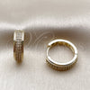 Argolla Huggie 02.267.0083.20 Oro Laminado, con Micro Pave Blanca, Pulido, Tono Dorado