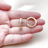 Argolla Huggie 02.267.0084.20 Oro Laminado, con Micro Pave Blanca, Pulido, Tono Dorado