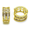 Argolla Huggie 02.267.0086.15 Oro Laminado, Diseño de Baguette, con Zirconia Cubica Blanca, Pulido, Tono Dorado