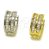 Argolla Huggie 02.267.0086.15 Oro Laminado, Diseño de Baguette, con Zirconia Cubica Blanca, Pulido, Tono Dorado
