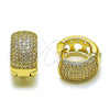 Argolla Huggie 02.267.0092.20 Oro Laminado, Diseño de Corazón, con Zirconia Cubica Blanca, Pulido, Tono Dorado