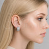 Argolla Huggie 02.267.0092.1.20 Rodio Laminado, Diseño de Corazón, con Zirconia Cubica Blanca, Pulido, Rodinado