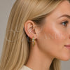 Argolla Huggie 02.267.0093.4.30 Oro Laminado, con Zirconia Cubica Multicolor, Pulido, Tono Dorado