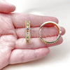 Argolla Huggie 02.267.0093.4.30 Oro Laminado, con Zirconia Cubica Multicolor, Pulido, Tono Dorado